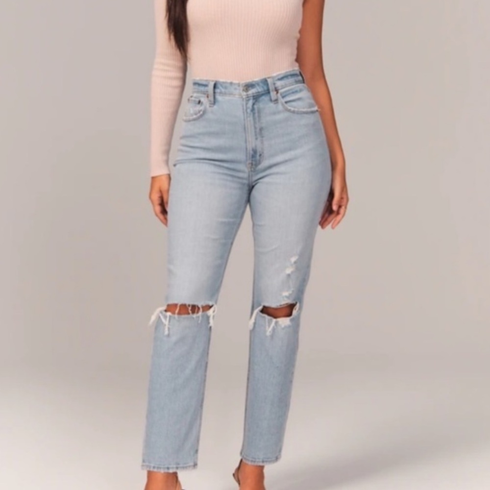 Abercrombie & Fitch - ankle straight ultra high rise curve love jeans